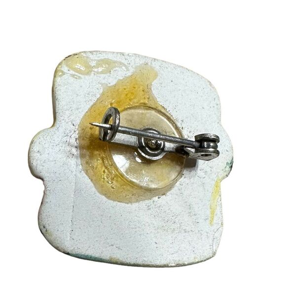 Musical theme vintage ceramic pin brooch - Picture 6 of 7